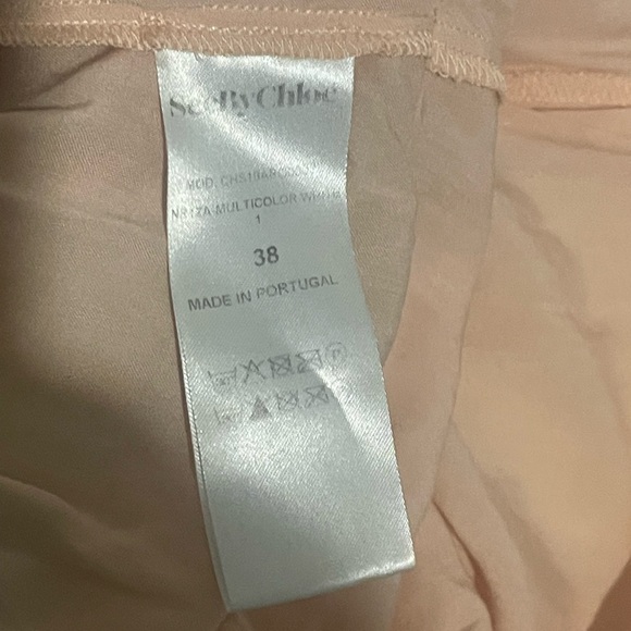 SEE BY CHLOE Tiered Floral-print Long Sleeve Georgette Yellow Dress Size 6/IT 38 - Picture 10 of 12